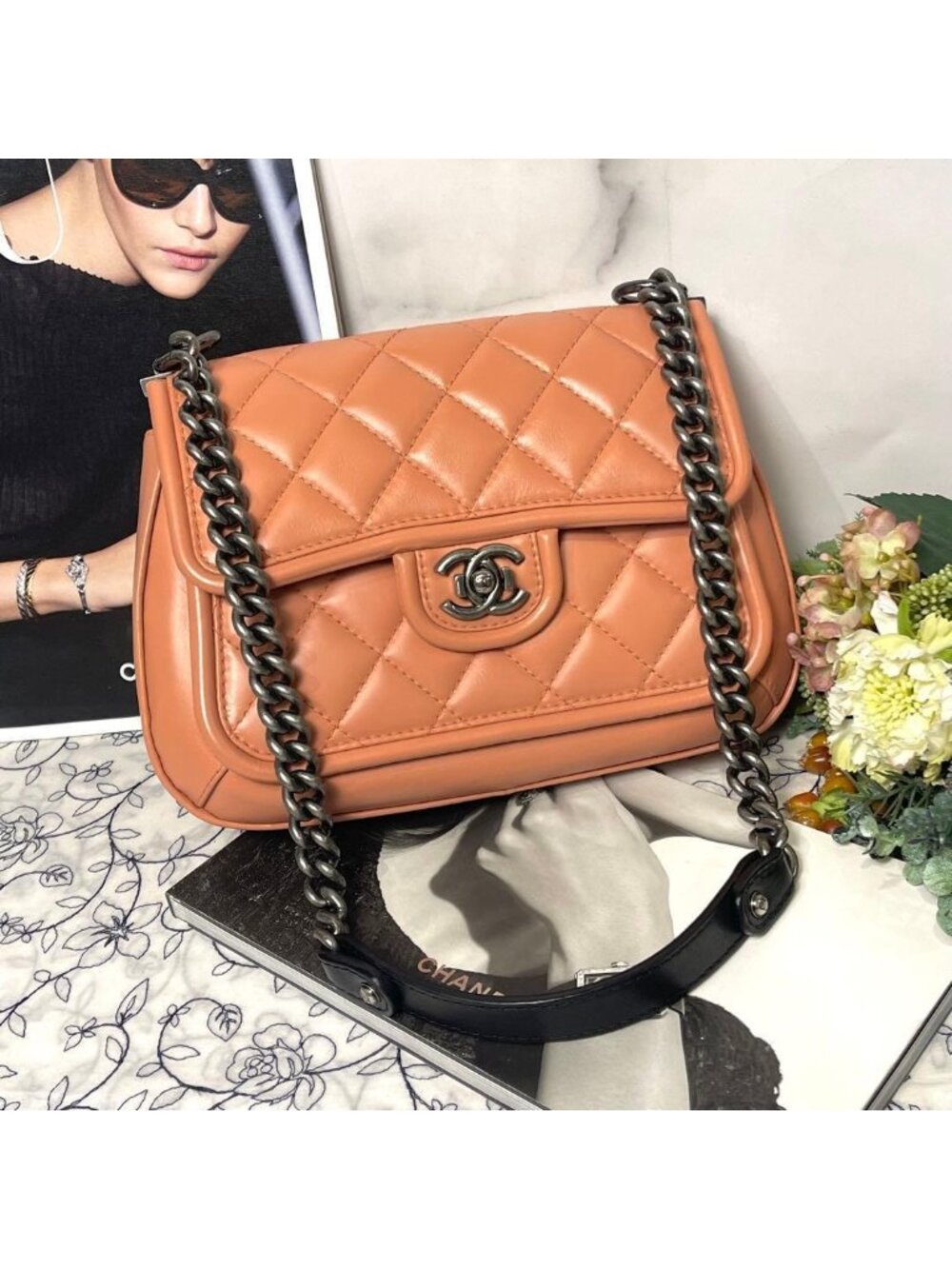 Chanel Double Flap Quilted Boy Pink
